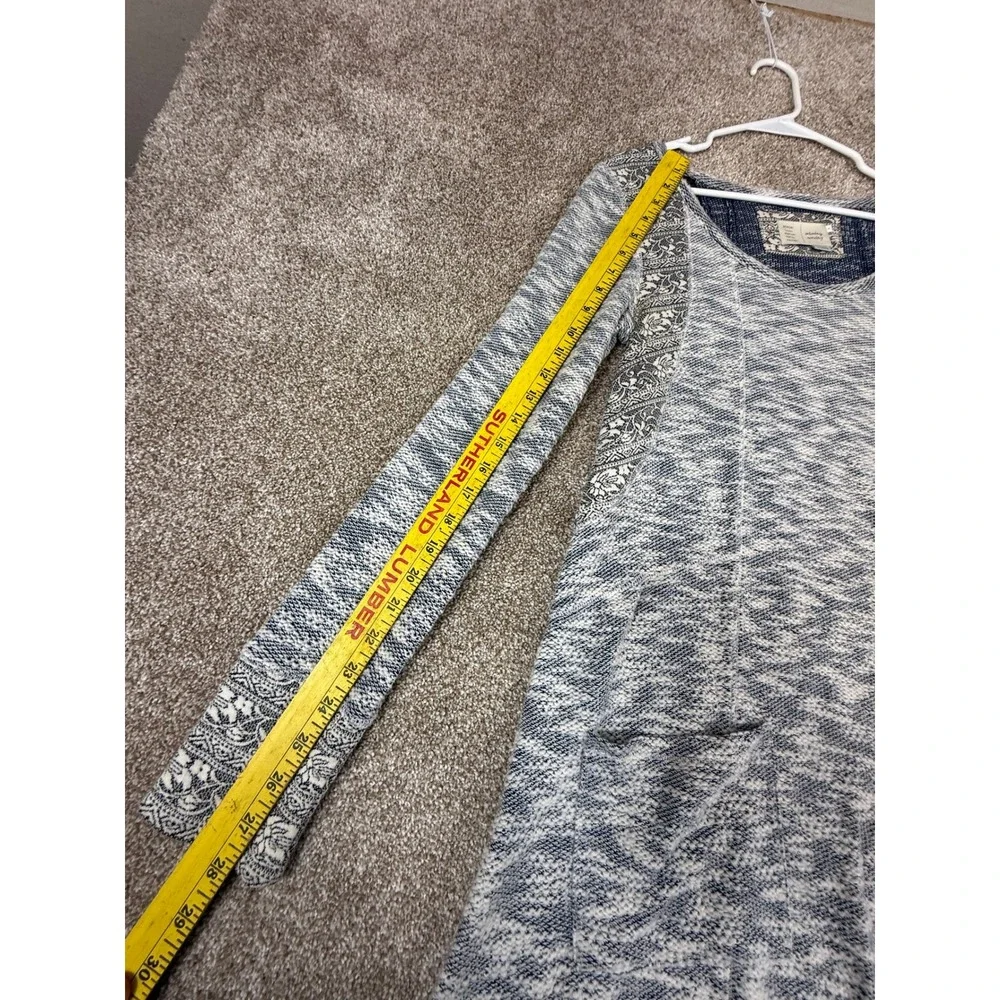 Saturday Sunday Anthropologie Blue Marled Knit Tunic Dress Long Sleeve Pockets S